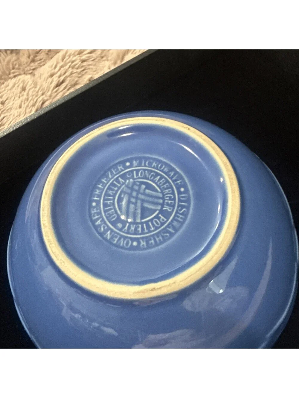 Longaberger Woven Traditions Dessert Ripple Bowl Cornflower Retired #646028 EUC